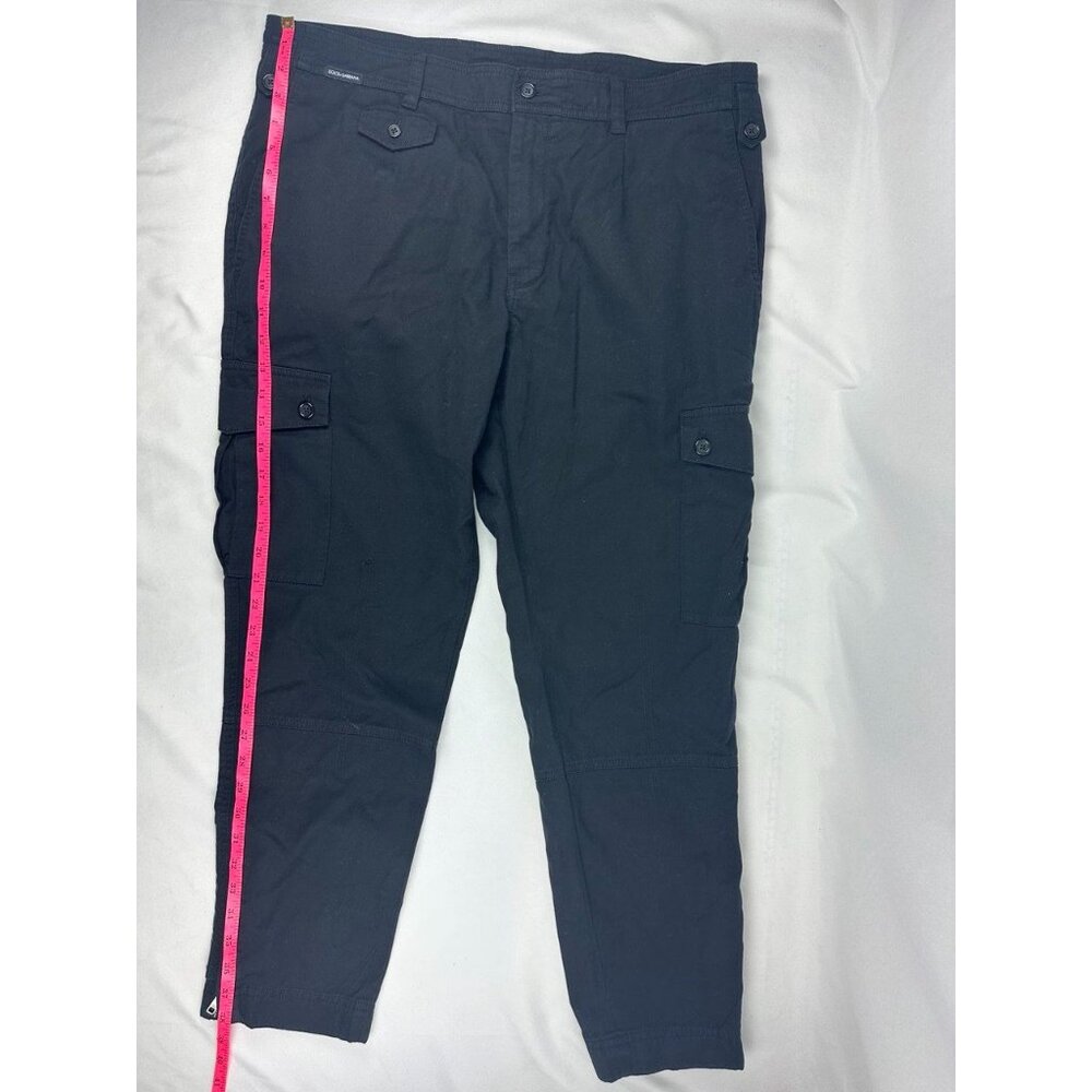 DOLCE & GABBANA Cropped Logo-print Twill Cargo Pants Size 54 $1229 - Picture 15 of 16